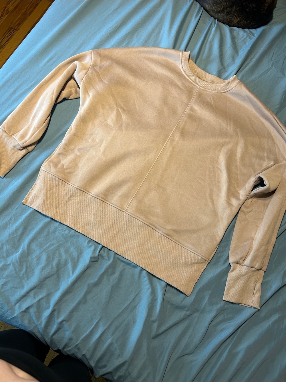 Classic pull over Crewneck Sweatshirt in Pale Beige active wear XL